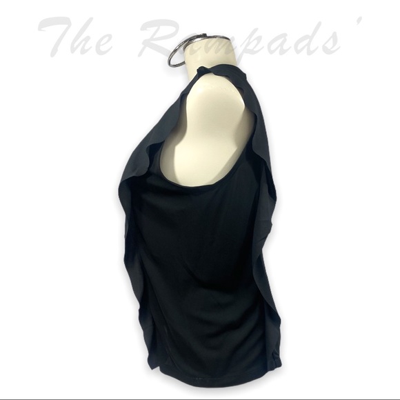 Ann Taylor Black Side Ruffle Blouse Size Medium - Picture 4 of 5